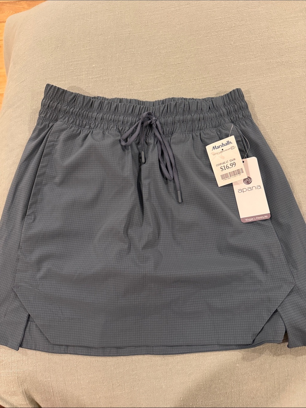 Apana Slate Blue Active Skort with Drawstring Waist